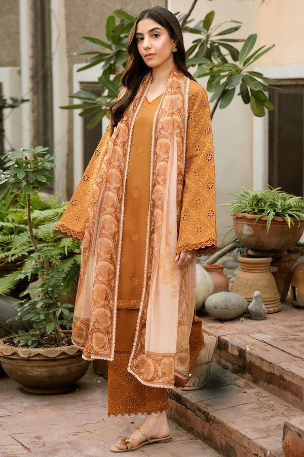 Farasha | Summer Weaves Embroidered Lawn | Golden Dusk - Rang-e-Khaas