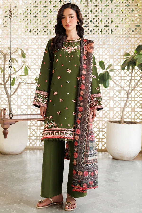 Farasha | Summer Weaves Embroidered Lawn | Olivine Dreams - Rang-e-Khaas