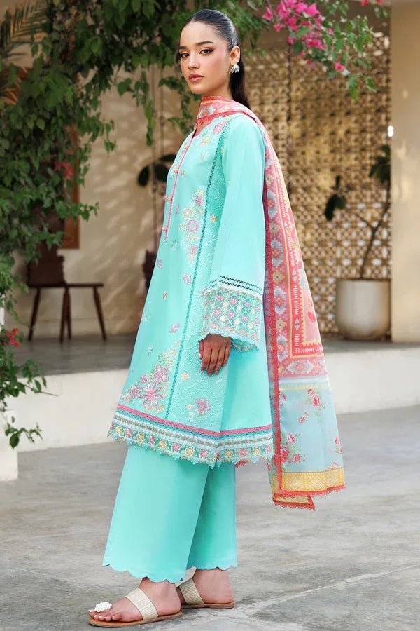 Farasha | Summer Weaves Embroidered Lawn | Ocean Veil - Rang-e-Khaas