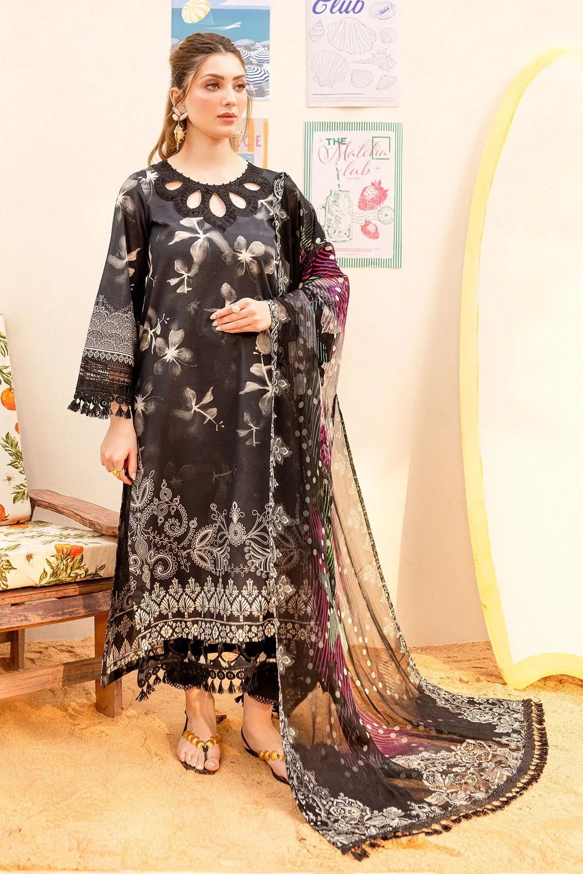 Nureh | Gardenia Lawn 25 |NSG-185 - Rang-e-Khaas