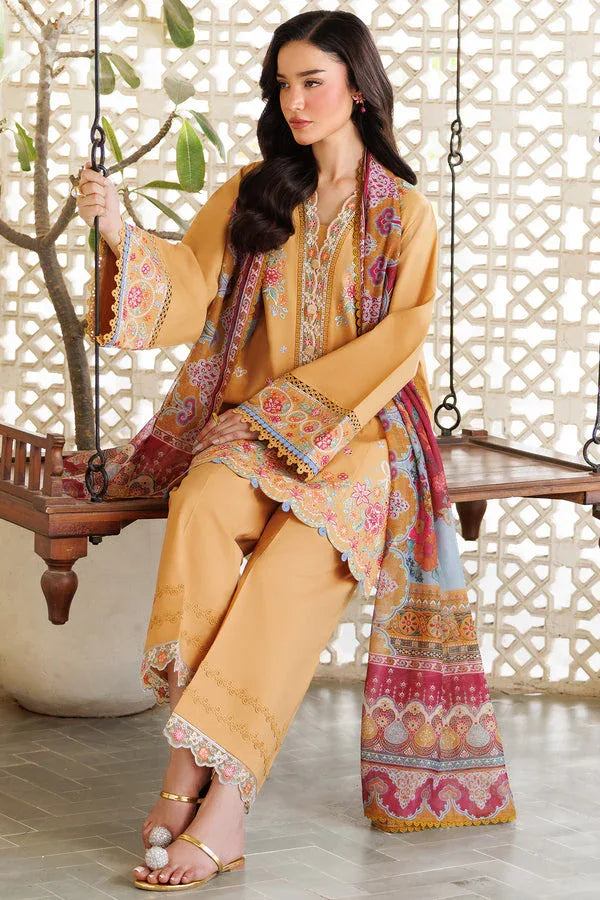 Farasha | Summer Weaves Embroidered Lawn | Golden Bloom - Rang-e-Khaas