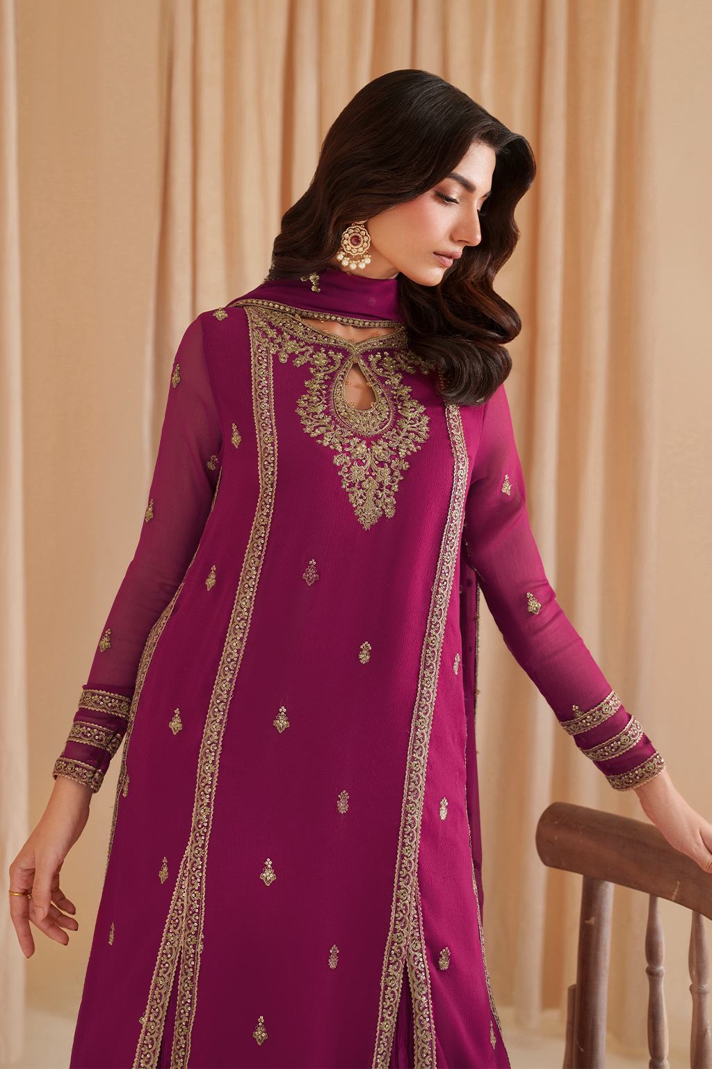 Iznik CC-81 Embroidered Chiffon