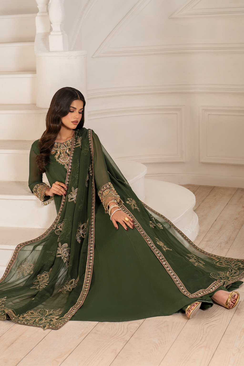 Iznik UE-416 Embroidered Chiffon