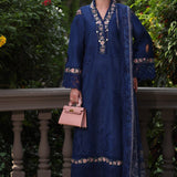 Noor by Saadia Asad | Eid Luxury Schiffli Laserkari 25 | D10- Royal Blue