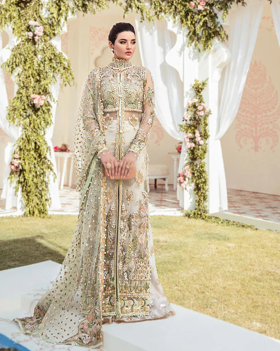 Gulaal | Wedding Formals | Cher Embroidered Net 3-Piece Suit WS-04 - Rang-e-Khaas