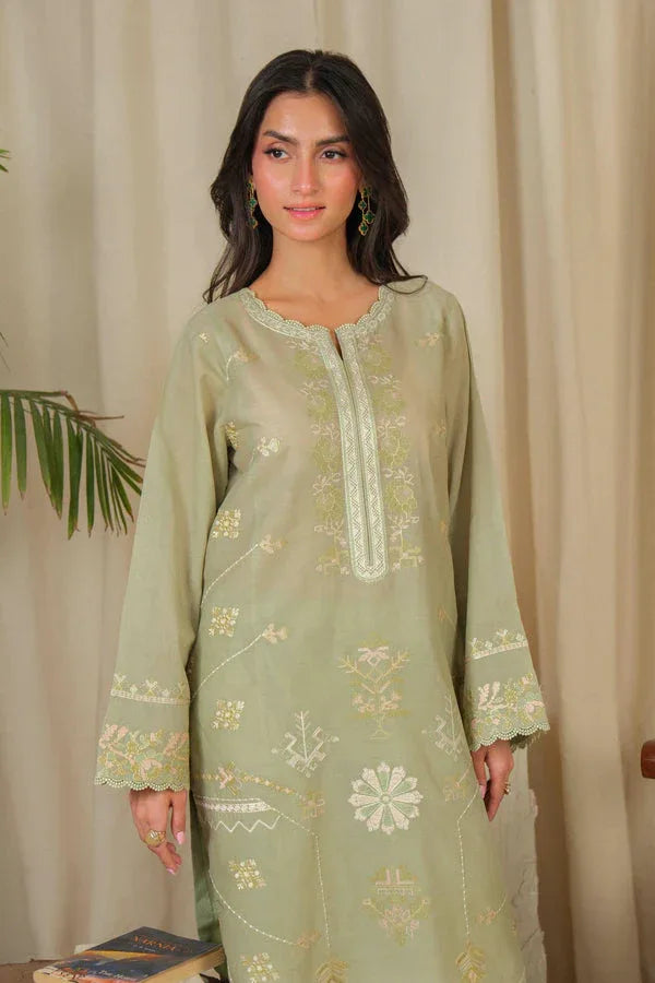 Noor by Saadia Asad | Noor Pret 25 | D4 - Muted Green - Rang-e-Khaas