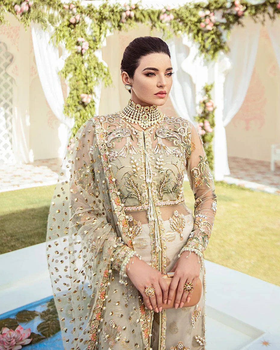 Gulaal | Wedding Formals | Cher Embroidered Net 3-Piece Suit WS-04 - Rang-e-Khaas