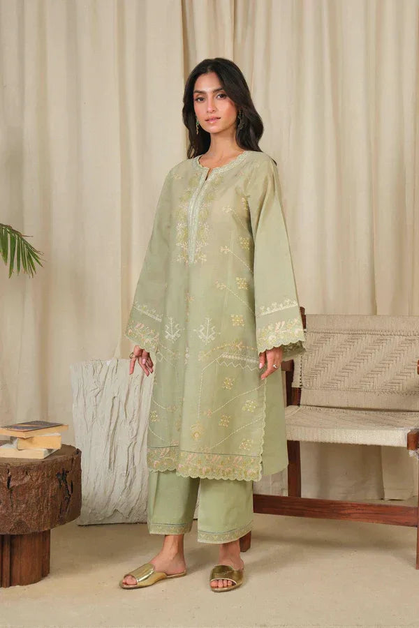 Noor by Saadia Asad | Noor Pret 25 | D4 - Muted Green - Rang-e-Khaas