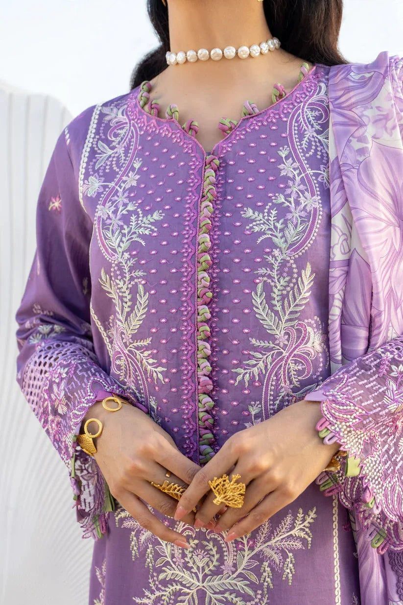 Aabyaan | Saagar Luxury Lawn 25 | ZARQA (AS-01) - Rang-e-Khaas