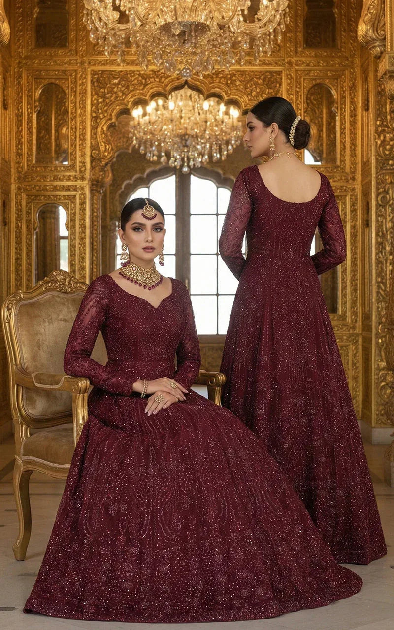 Embroidered Maxi With Dupatta