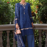 Noor by Saadia Asad | Eid Luxury Schiffli Laserkari 25 | D10- Royal Blue
