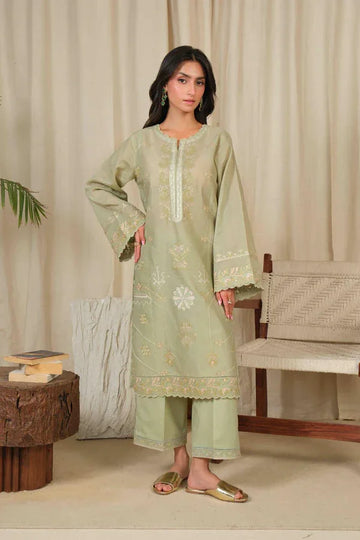 Noor by Saadia Asad | Noor Pret 25 | D4 - Muted Green - Rang-e-Khaas