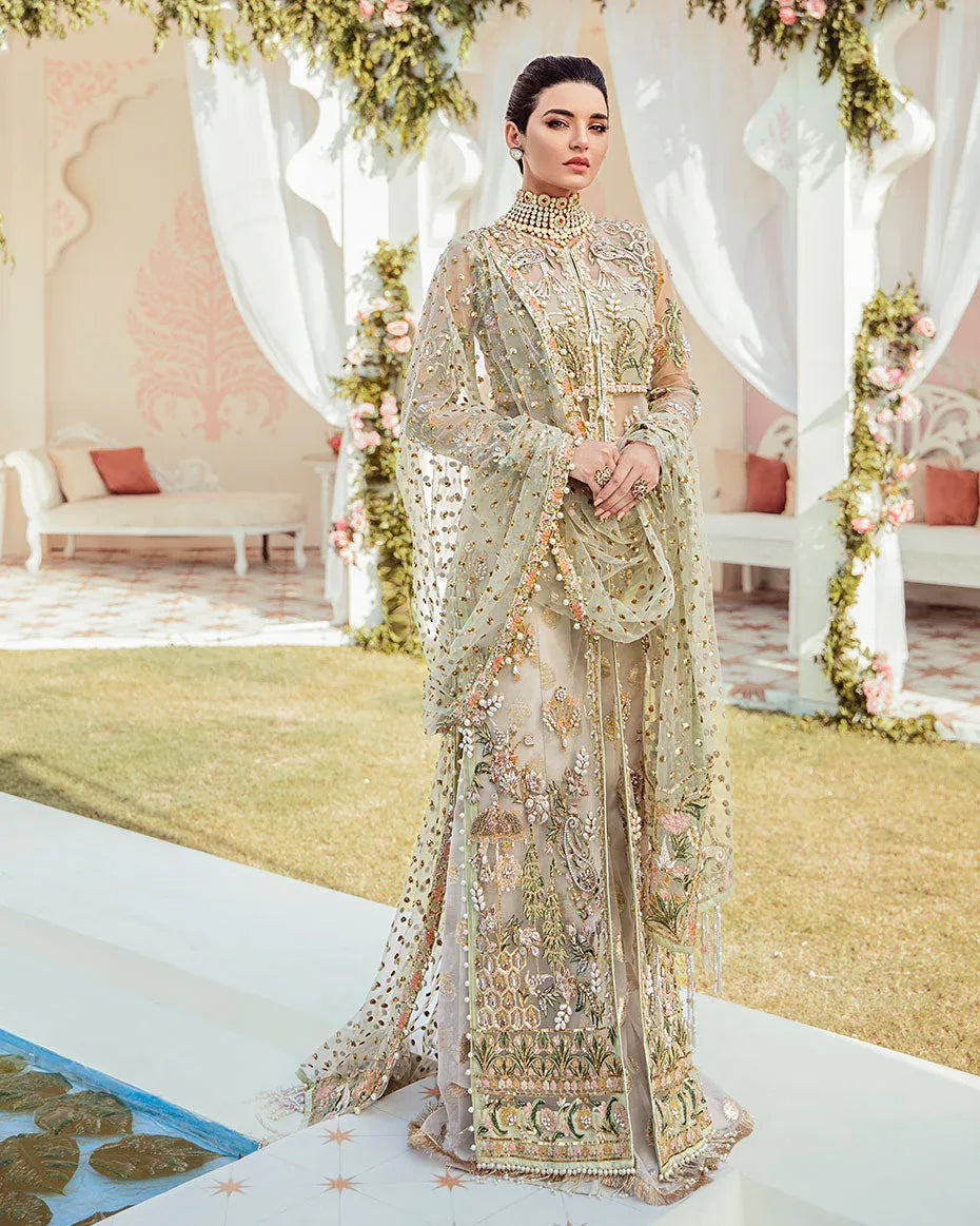 Gulaal | Wedding Formals | Cher Embroidered Net 3-Piece Suit WS-04 - Rang-e-Khaas