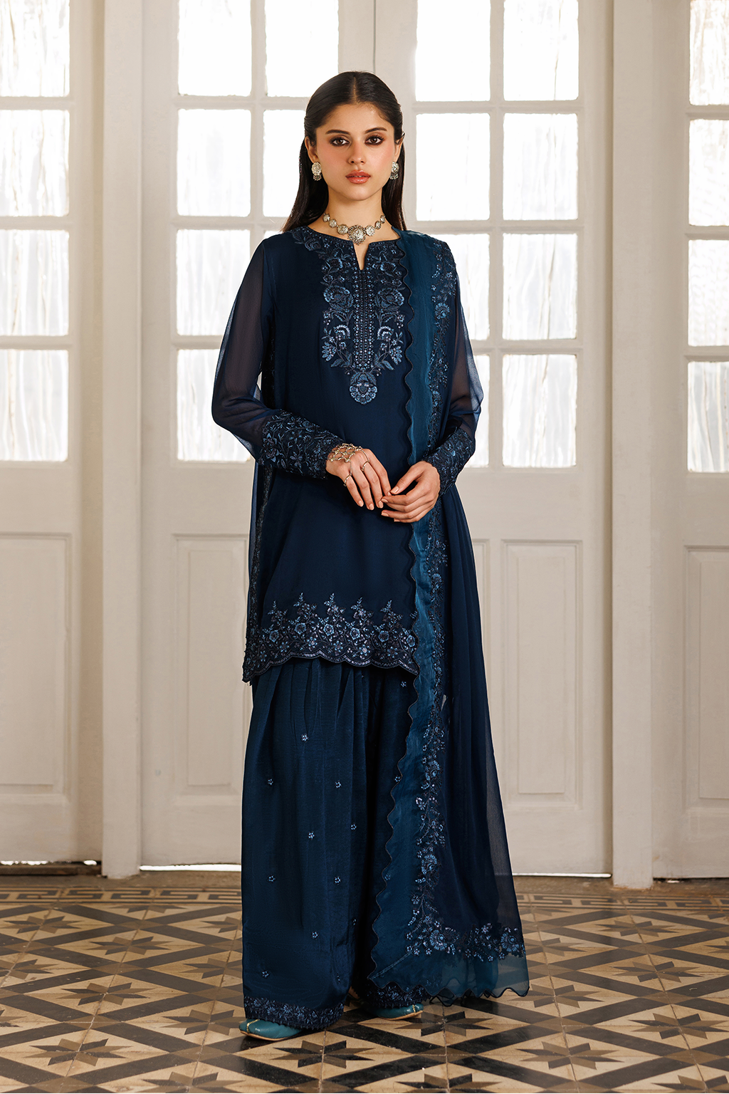 Iznik CC-94 Embroidered Chiffon