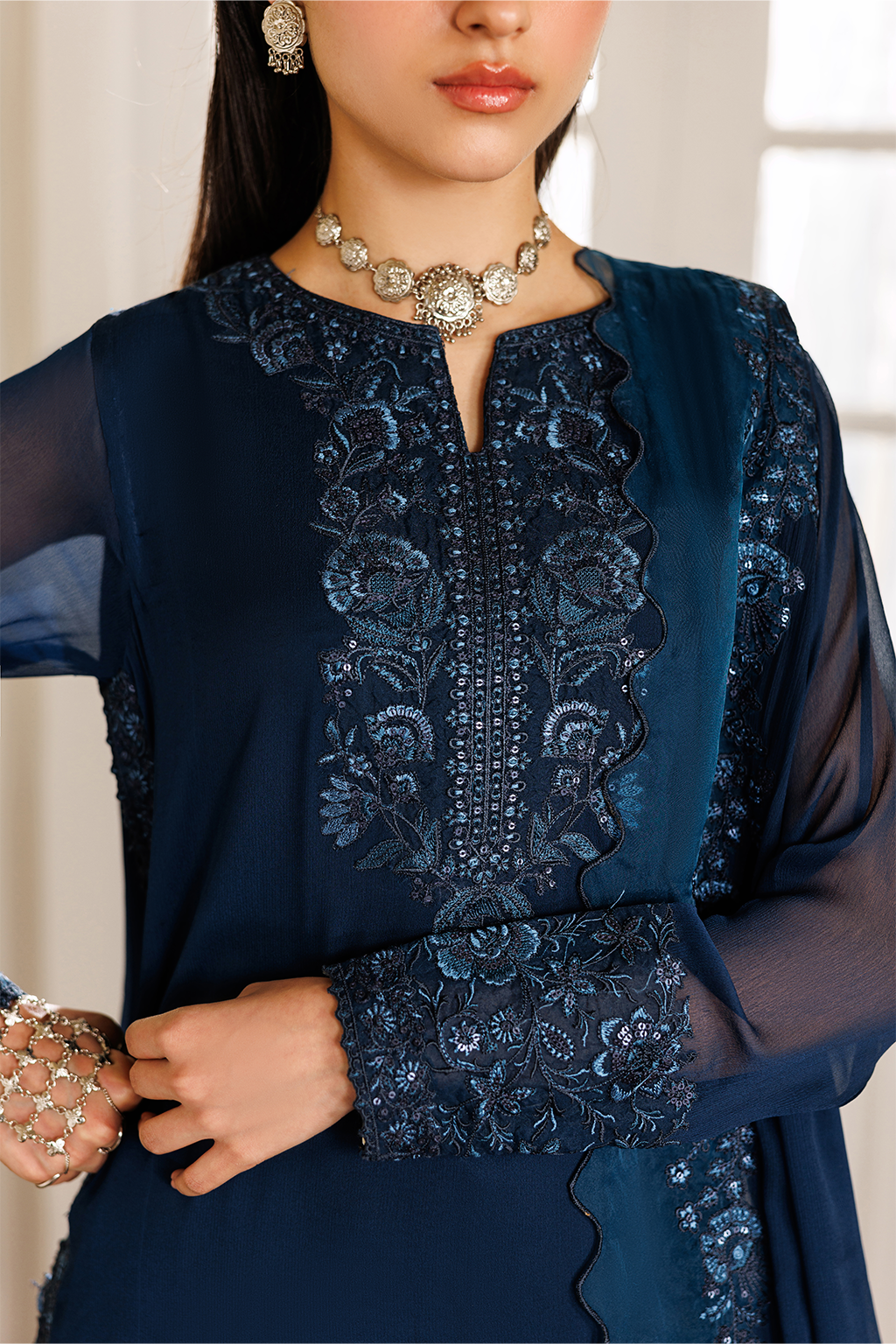 Iznik CC-94 Embroidered Chiffon