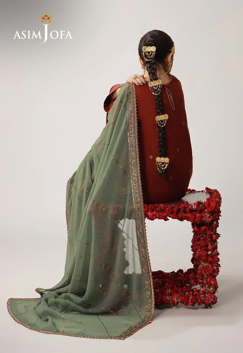 AJULO-05 Embroidered Boski Silk Unstitched 3 Pcs