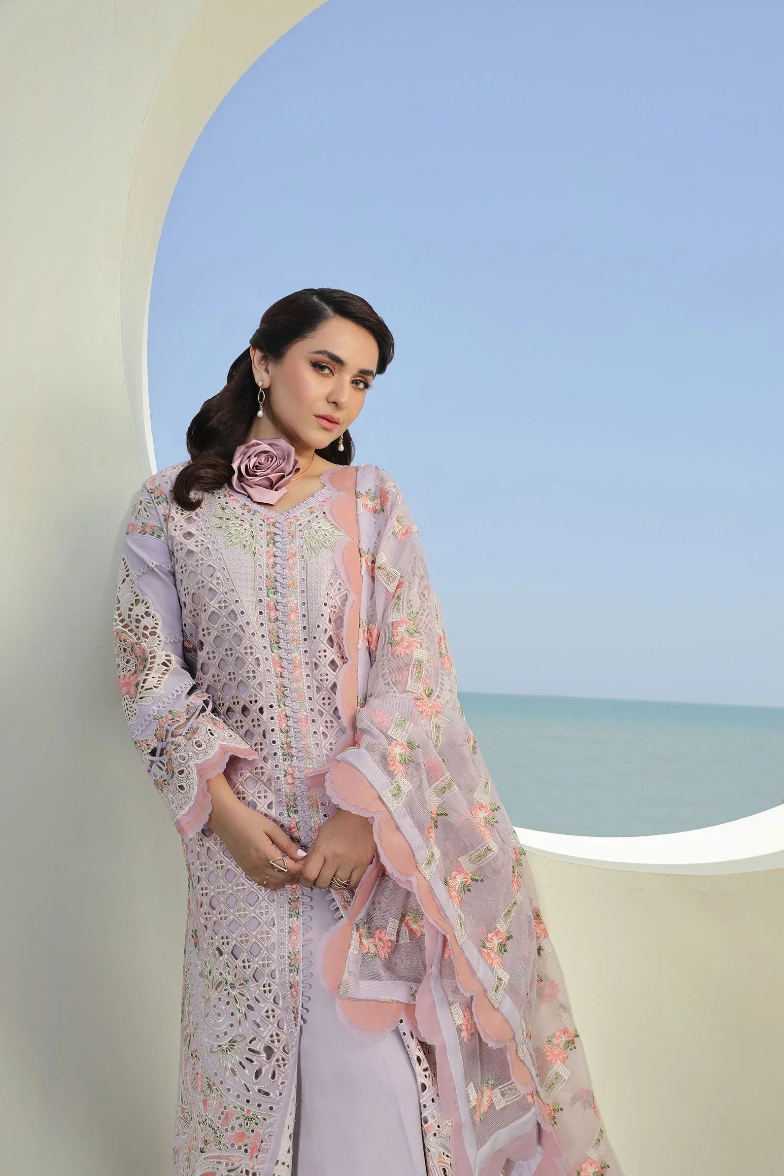 Maryam Hussain | Luxury Lawn 24 | FEROZ - Rang-e-Khaas