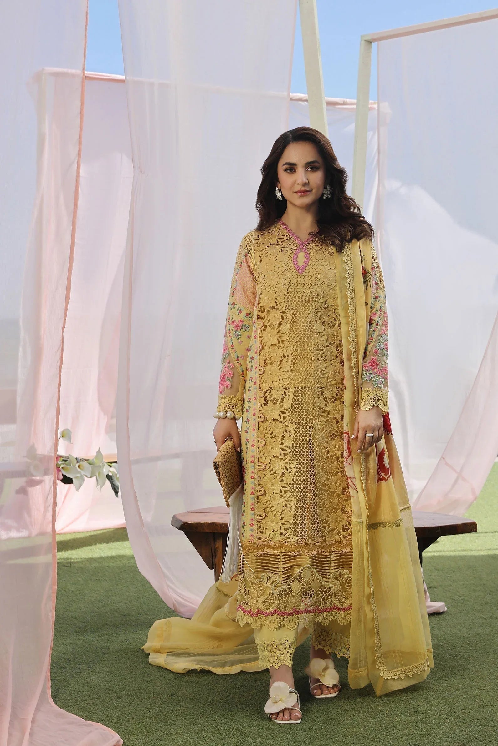 Maryam Hussain | Luxury Lawn 24 | TROPICA - Rang-e-Khaas