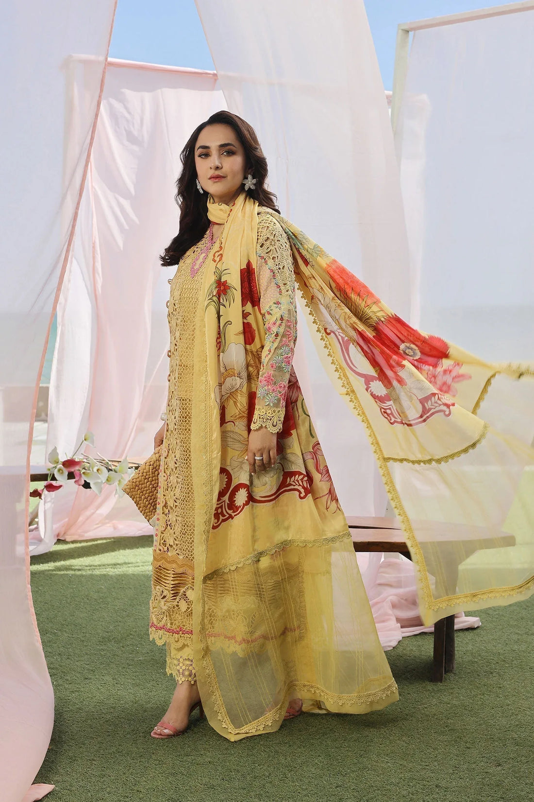 Maryam Hussain | Luxury Lawn 24 | TROPICA - Rang-e-Khaas