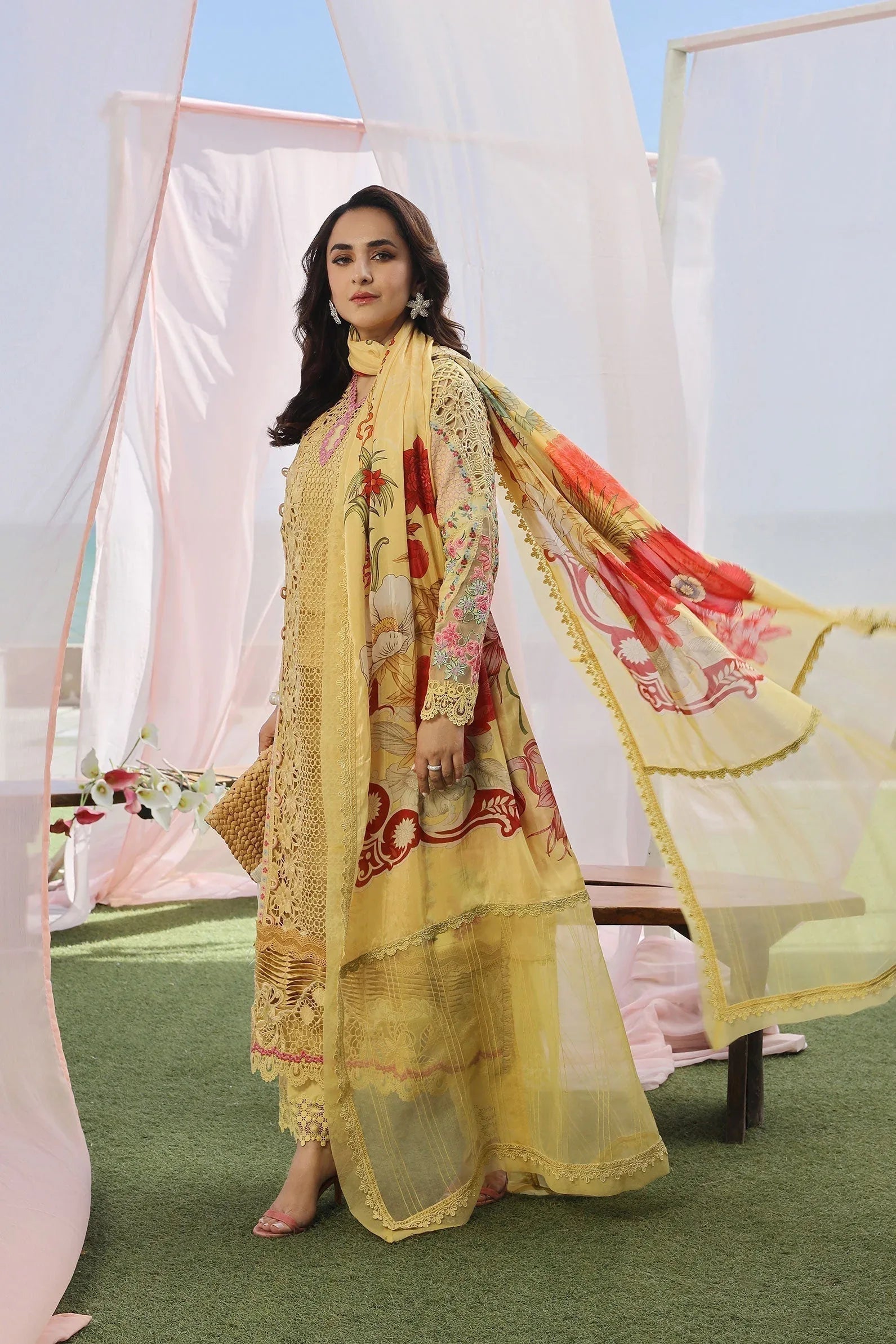 Maryam Hussain | Luxury Lawn 24 | TROPICA - Rang-e-Khaas