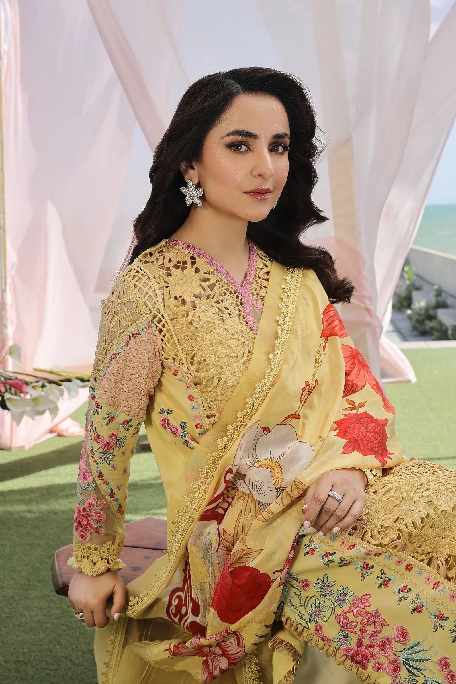 Maryam Hussain | Luxury Lawn 24 | TROPICA - Rang-e-Khaas