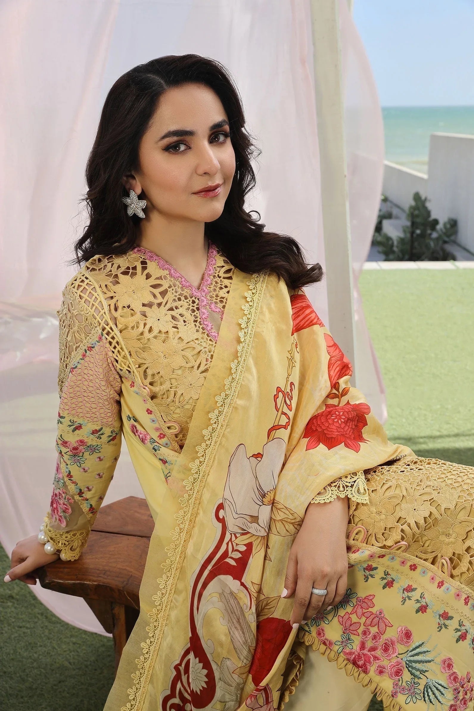 Maryam Hussain | Luxury Lawn 24 | TROPICA - Rang-e-Khaas