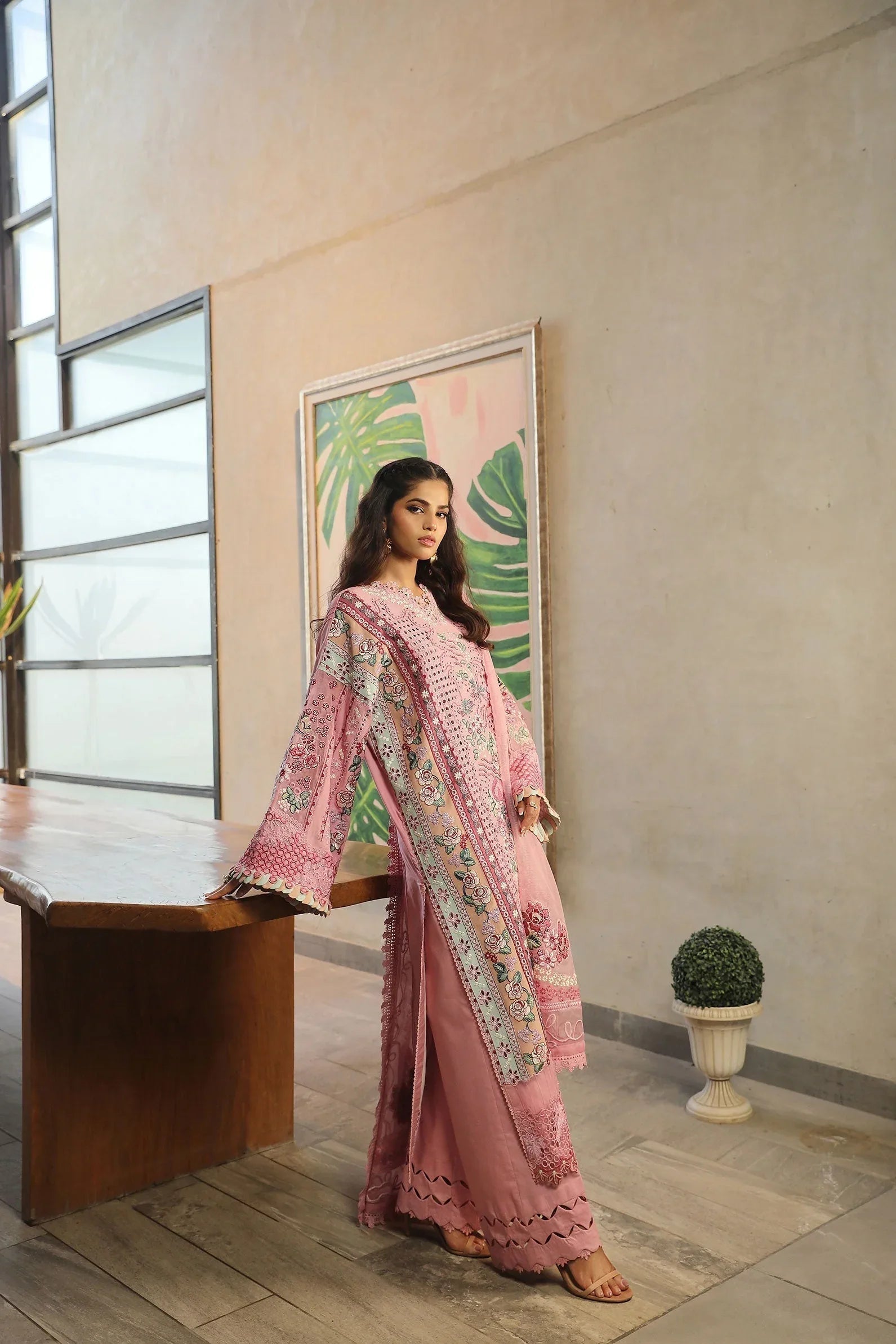 Maryam Hussain | Luxury Lawn 24 | CORAL - Rang-e-Khaas
