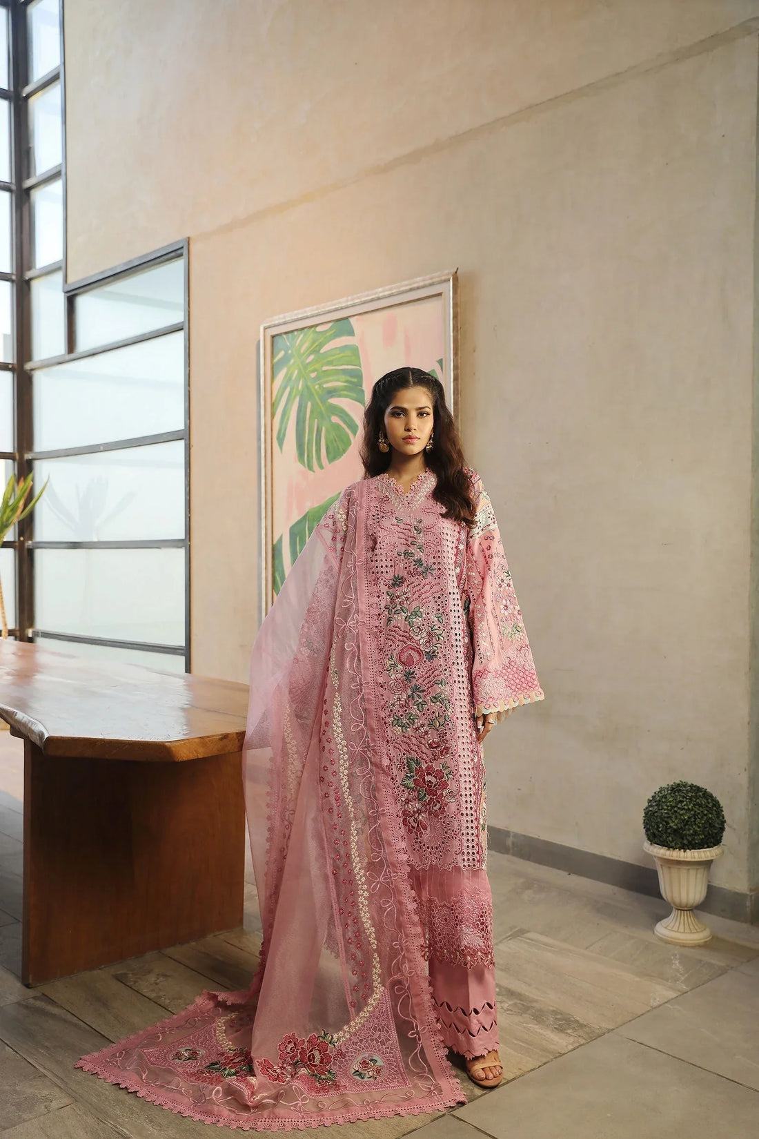 Maryam Hussain | Luxury Lawn 24 | CORAL - Rang-e-Khaas