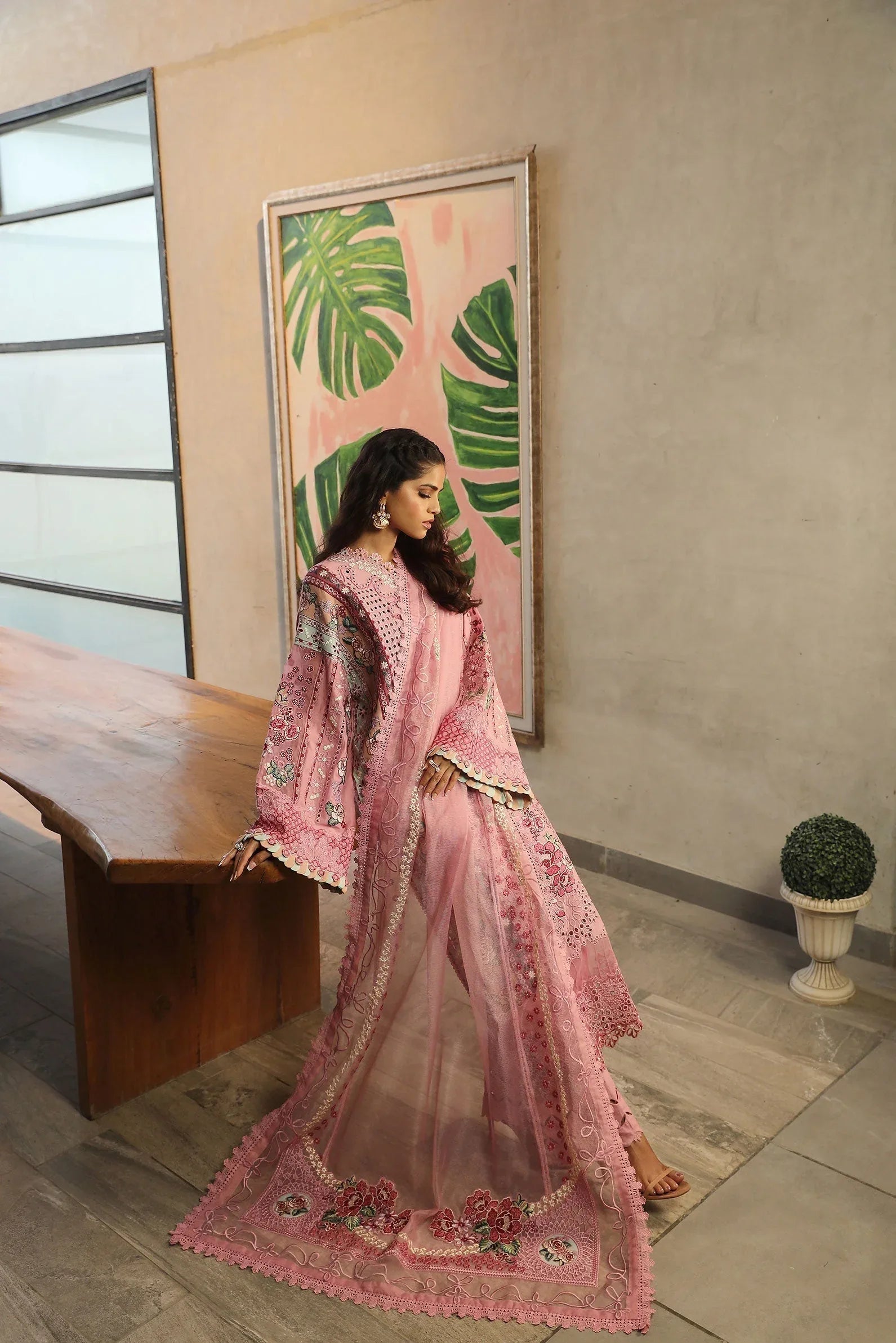 Maryam Hussain | Luxury Lawn 24 | CORAL - Rang-e-Khaas