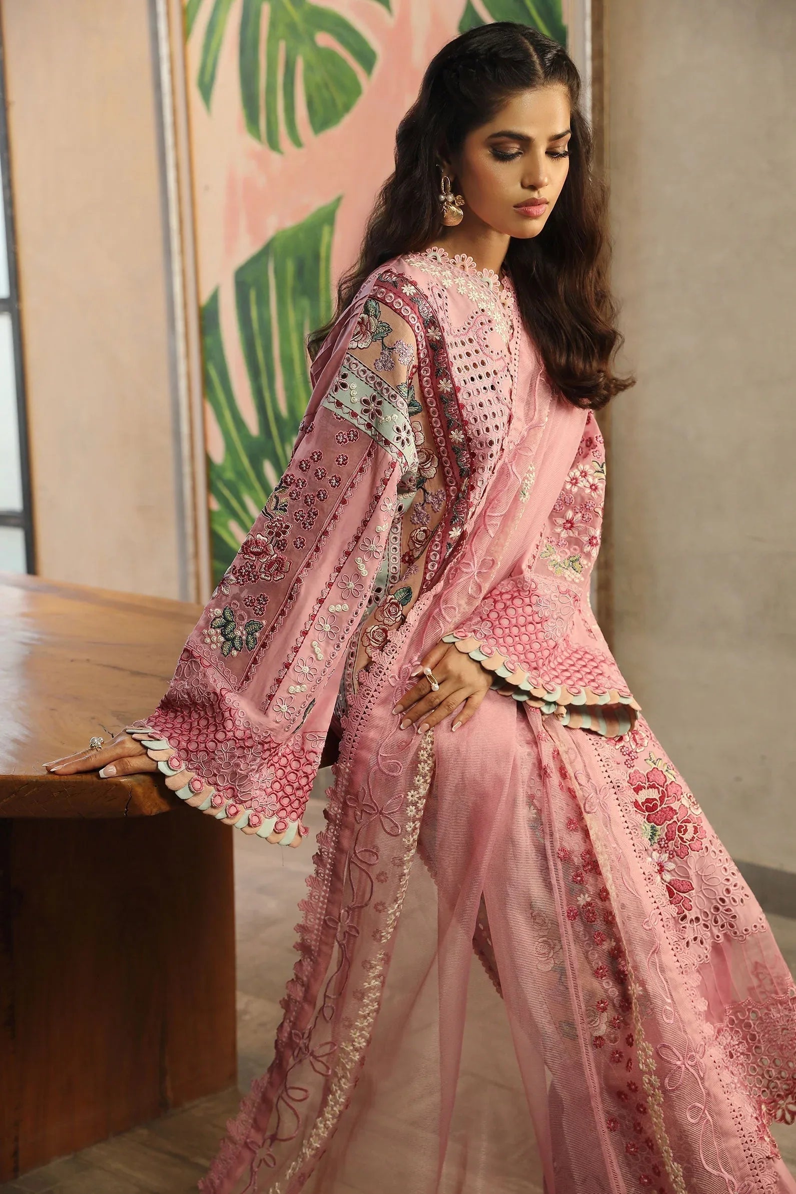 Maryam Hussain | Luxury Lawn 24 | CORAL - Rang-e-Khaas