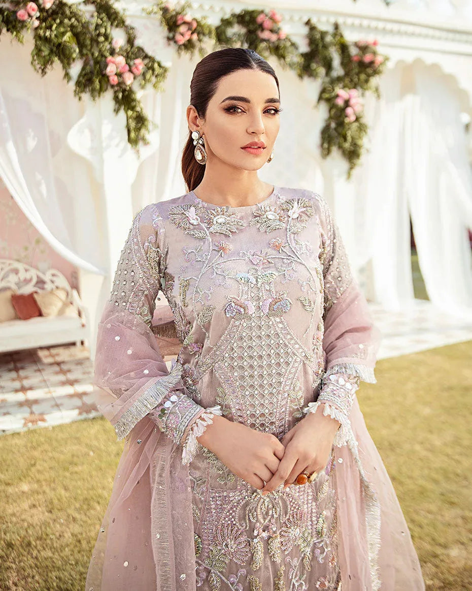Gulaal | Wedding Formals | CLAIR EMBROIDERED NET 3-PIECE SUIT WS-05 - Rang-e-Khaas