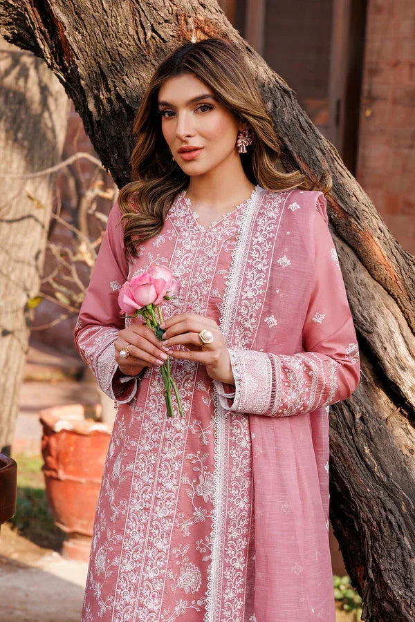 Farasha | Dastoor Embroidered Lawn SS24 | PEARL MIST - Rang-e-Khaas