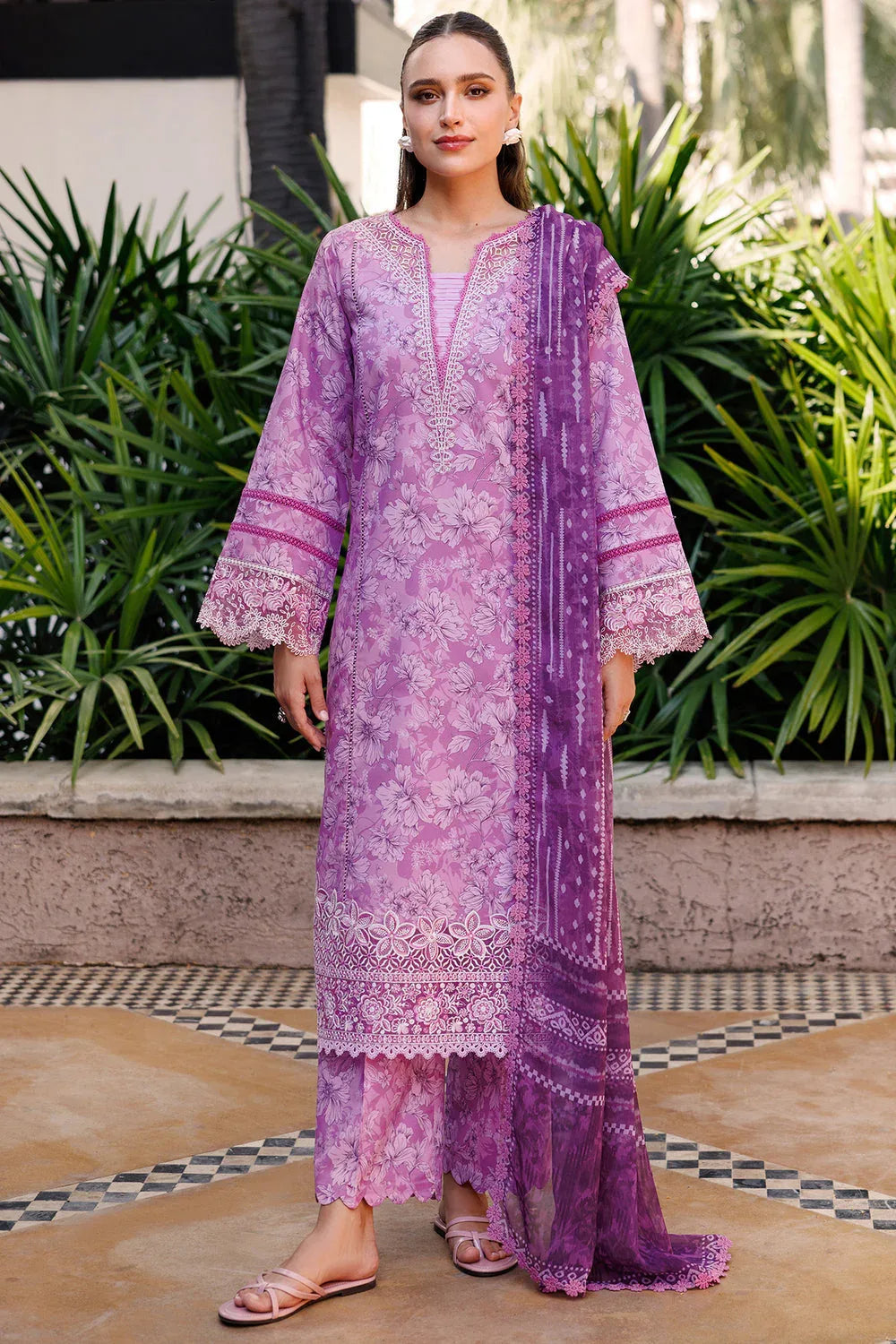 Farasha | Printed Essentials | Lavender Rush - Rang-e-Khaas