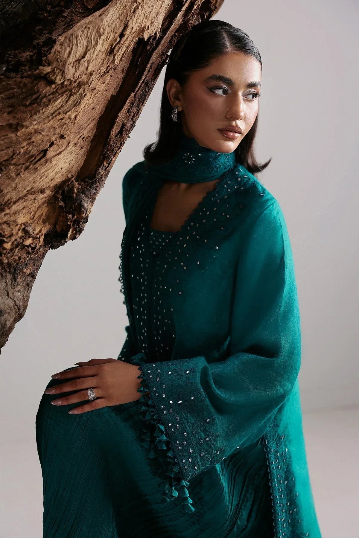 Afrozeh | Slate Ready to Wear | Valentena - Rang-e-Khaas