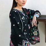 Farasha | Summer Weaves Embroidered Lawn | Ember Shadow