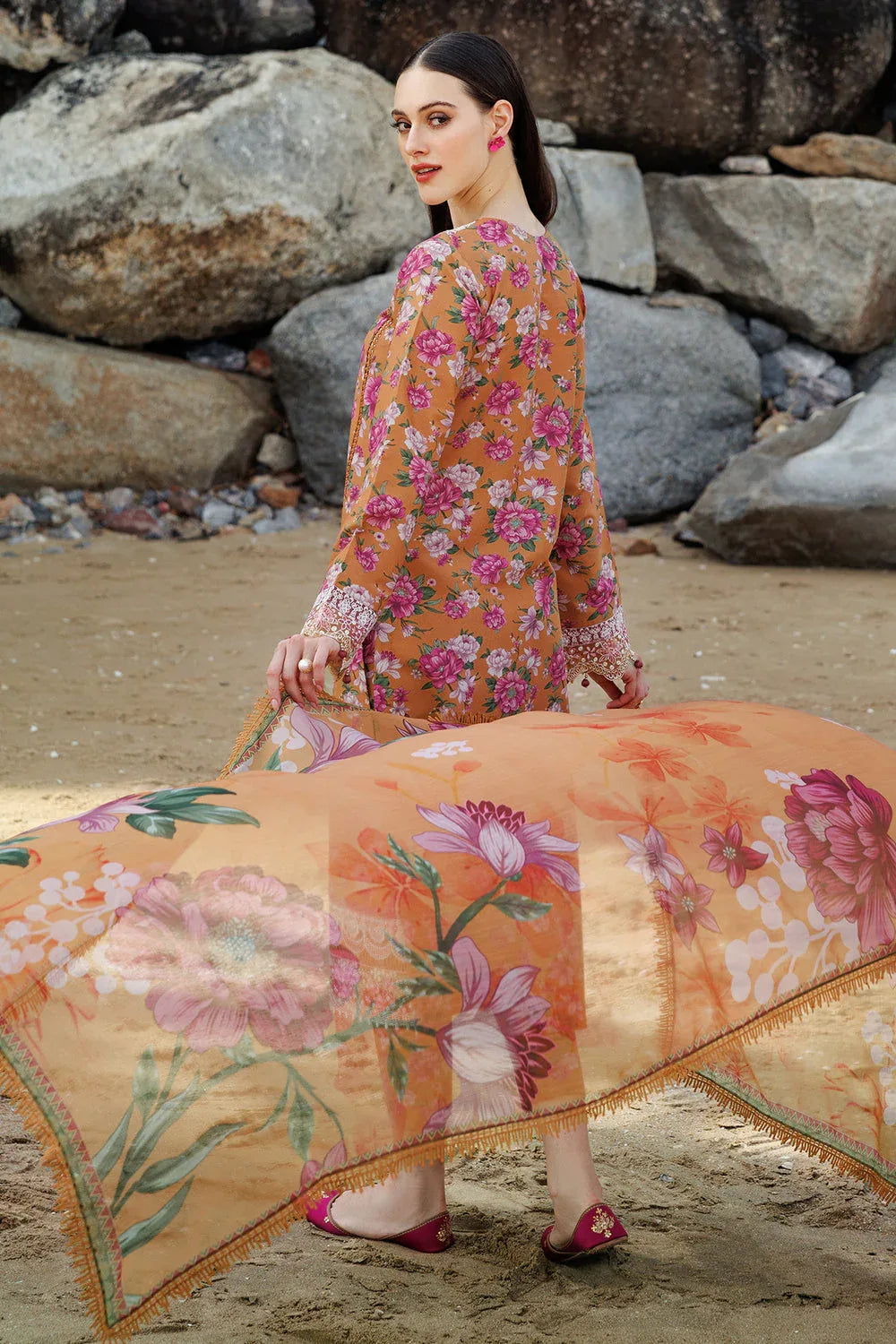 Farasha | Printed Essentials | Coral Haze - Rang-e-Khaas