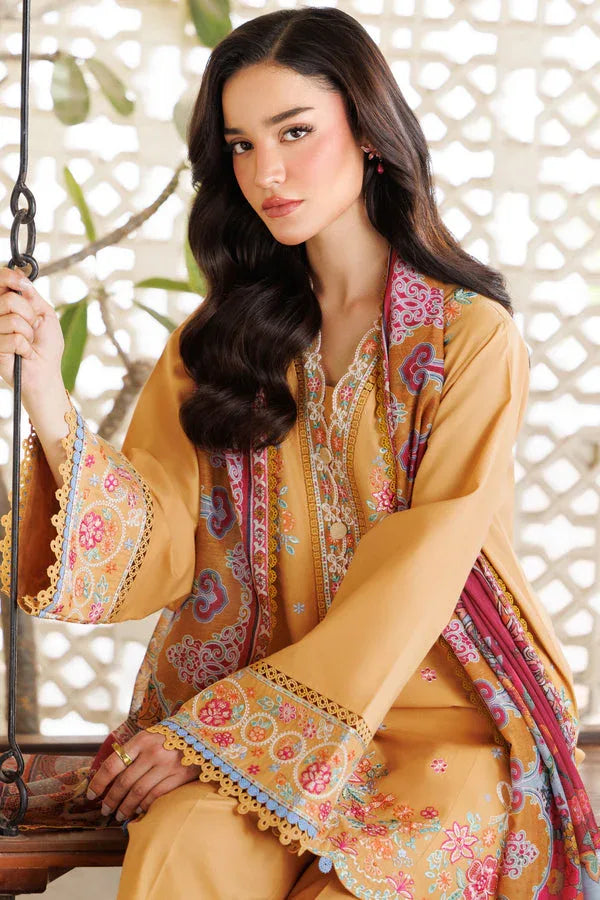 Farasha | Summer Weaves Embroidered Lawn | Golden Bloom - Rang-e-Khaas