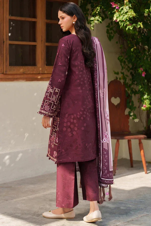 Farasha | Meline Premium Viscose 25 | Mauve Cream - Rang-e-Khaas