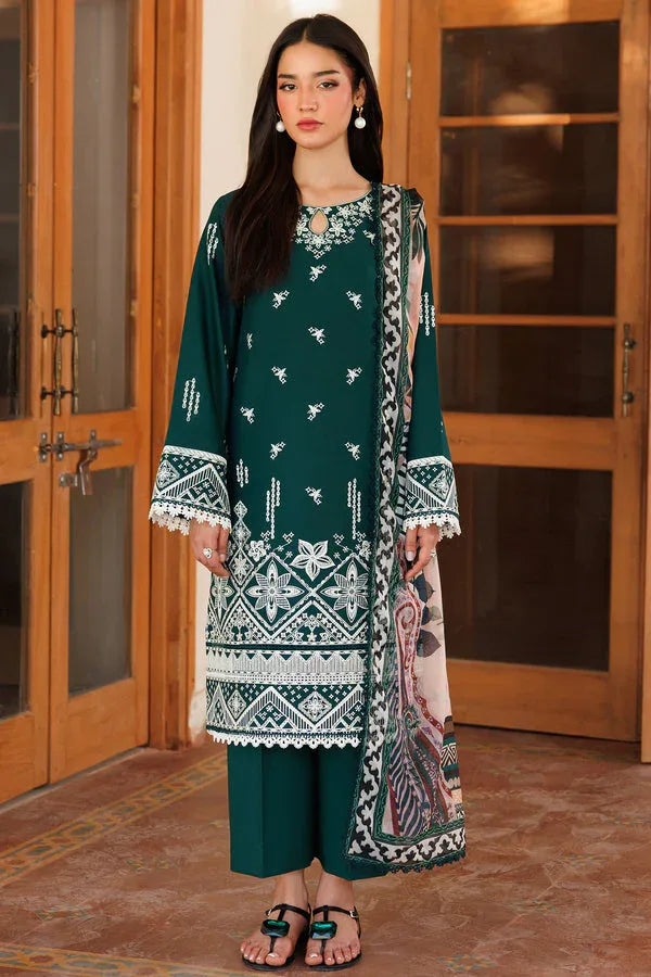 Farasha | Summer Weaves Embroidered Lawn | Teal Essence - Rang-e-Khaas