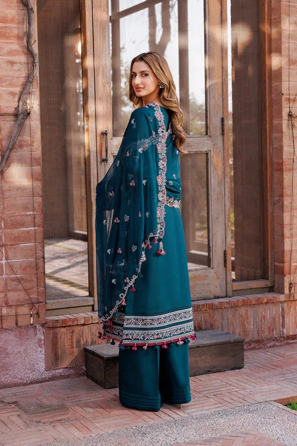 Farasha | Dastoor Embroidered Lawn SS24 | EMERALD CHARM - Rang-e-Khaas