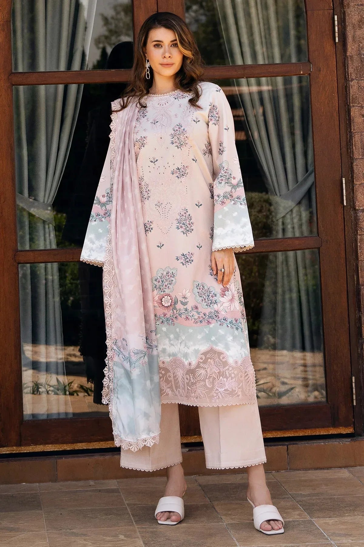 Afrozeh | Damask The Holiday Edit '25 - Lawn | Seraphina B - Rang-e-Khaas