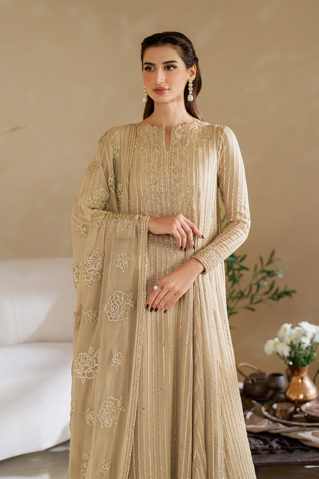 Iznik CC-58 Embroidered Chiffon