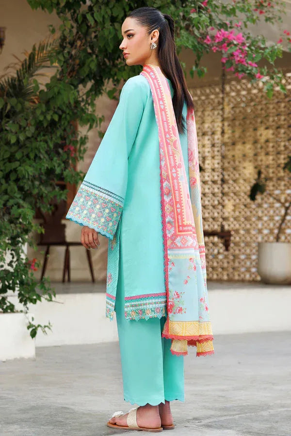 Farasha | Summer Weaves Embroidered Lawn | Ocean Veil - Rang-e-Khaas