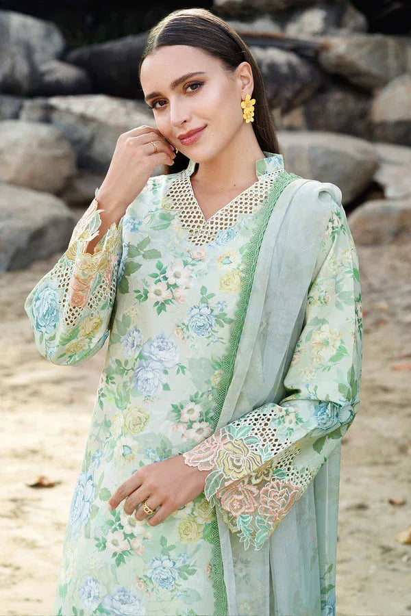 Farasha | Printed Essentials | Mint Bloom - Rang-e-Khaas