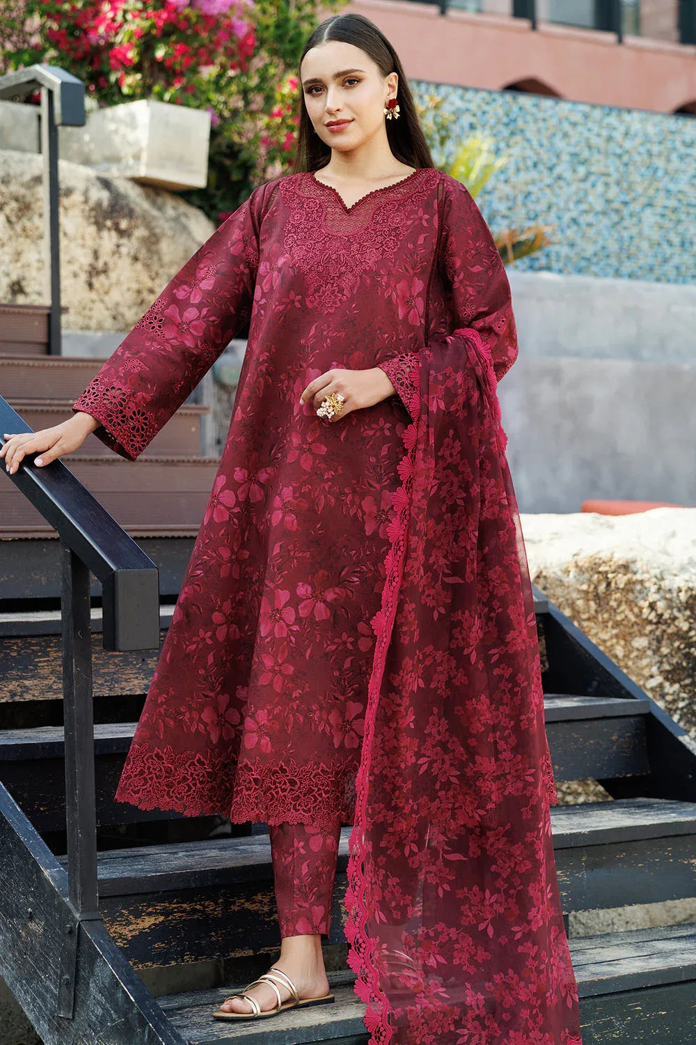 Farasha | Printed Essentials | Merlot Muse - Rang-e-Khaas