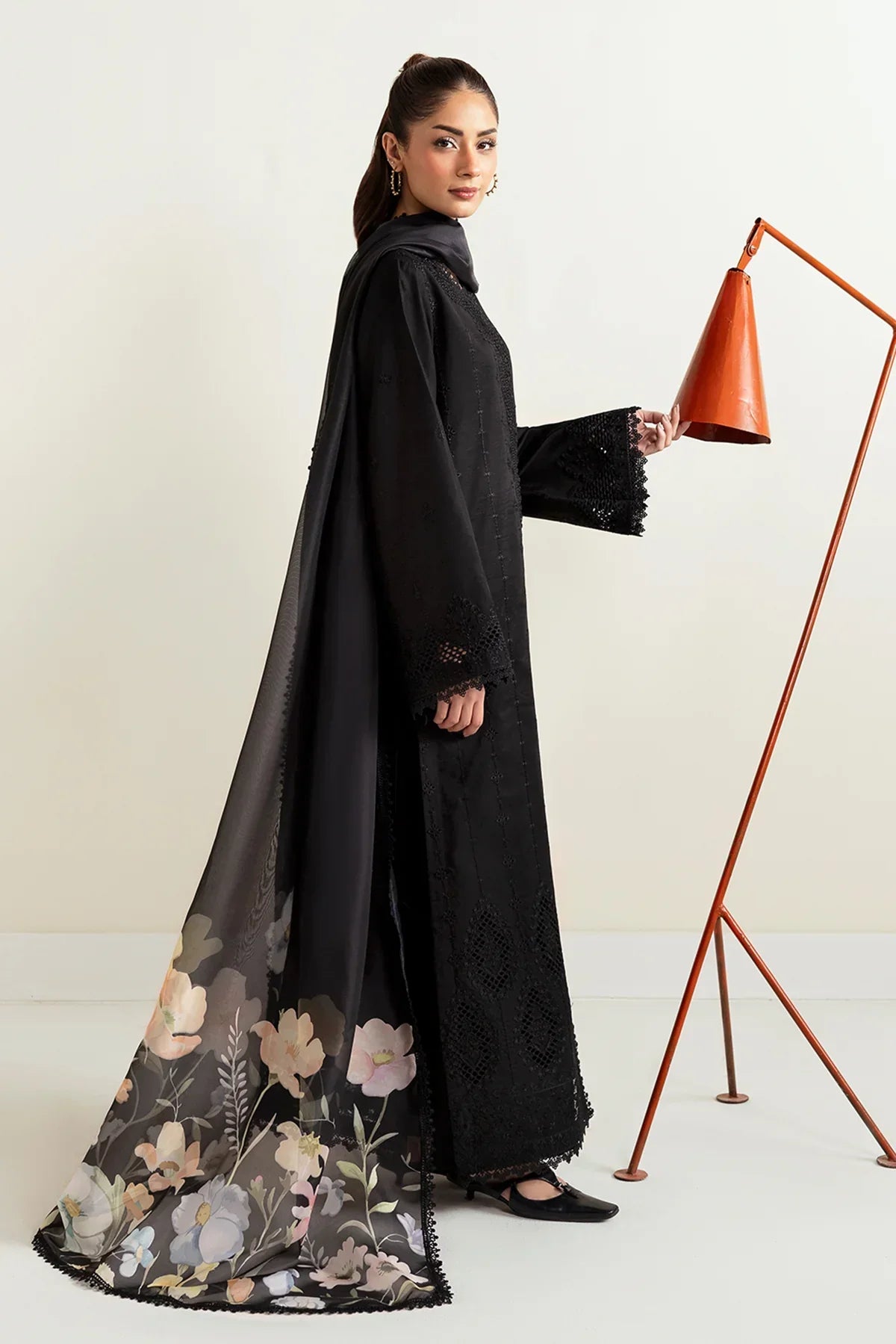 Afrozeh | Basic Pret 25 | Charcoal Nior