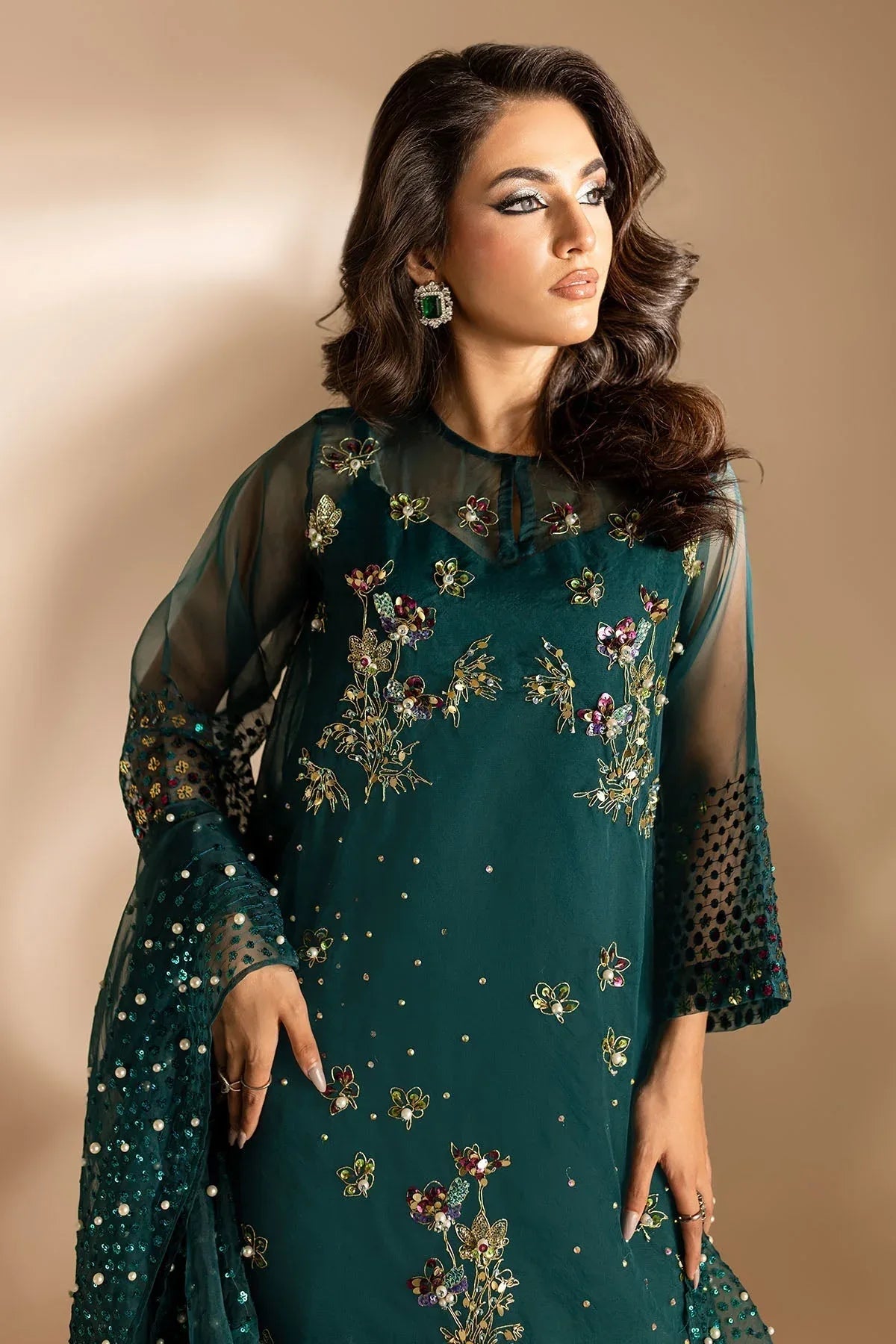 Nureh | Tiny Twinkles | TW-01 TEAL DREAM - Rang-e-Khaas