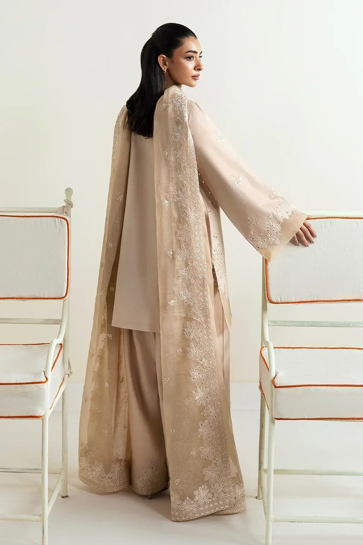 Afrozeh | Basic Pret 25 | Vanilla beige - Rang-e-Khaas