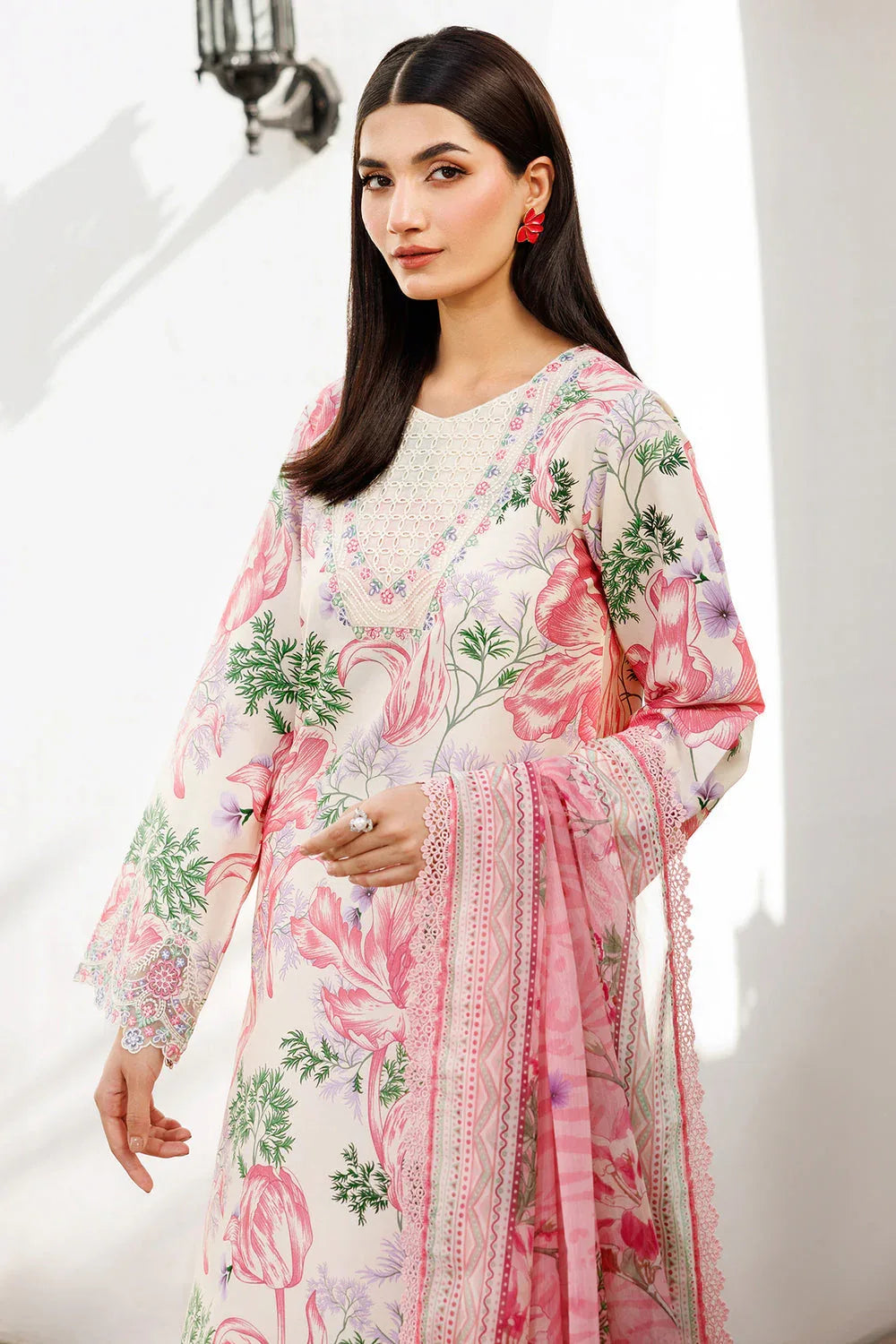 Farasha | Printed Essentials | Ivory Petal - Rang-e-Khaas