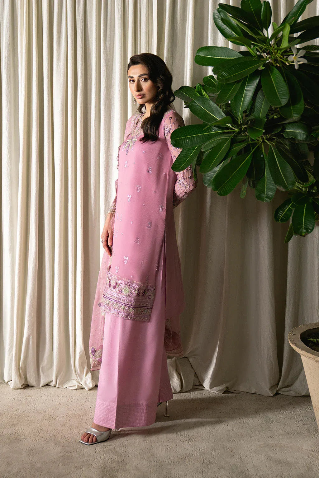 Neeshay | Ready to Wear Chiffon | RTW-CHFN-01 LILAC - Rang-e-Khaas